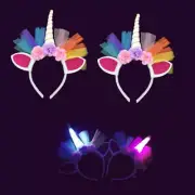 2pc Unicorn Deco LED light-up Headband for Birthday New Year Party Event