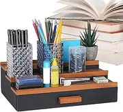 Perfume Display Stand,3 Tier Wood Perfume Display Stand Shelf with Drawer | Home Storage for Cash, Bank Cards, Watches, Sunglasses, Fragrance