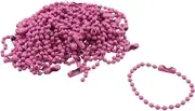 Savagrow 200 Pcs 2.4mm Dia Ball Bead Chains Connector Clasp Meta Extension Ball Chains - Rose Red