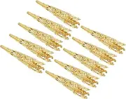 uxcell 41mm Corsage Decorative Holder, 12 Pcs Brooch Pin Vase Pocket Boutonnieres Holder for Wedding Party DIY Crafts, Gold Tone