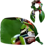 [CWAGFEQZ] Scrub Caps Women,Scrub Hats Suitable for Women,Pond Animal Frog