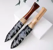 Natural Obsidian Crystal Knife Fixed Blade Black Knife Dagger Polished Knife