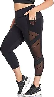 [WE CUFFLLE] Women's Plus Size Leggings High Waisted Yoga Pants with Pockets Mesh Workout Leggings Tummy Control Running