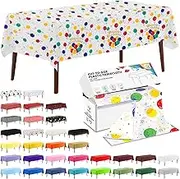 CXPSINC 54 Inch X 300 Feet Plastic Table Cover Roll Disposable Tablecloth with Slide Cutter for All Type/Shape Tables | Picnic, Party, Banquet, Birthdays, Weddings (Balloon, 300 Feet)