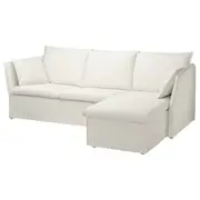 BACKSÄLEN 3-seat sofa with chaise longue, Blekinge white