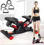 Exercise Stepper, Mini Twisting Stepper Exercise Machine with Resistance Bands, Aerobic Stepper with Display, Massageabl