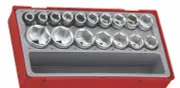Teng TT1217-6 - Socket Set 1/2" Drive 17 Piece 6-Point Metric