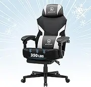 GTPLAYER Gaming Chair, Breathable Mesh Game Chair with Wider Cushion, Ergonomic Gamer Chair with Lumbar Support and Footrest, Height Adjustable Computer Office Chair for Adults(White)