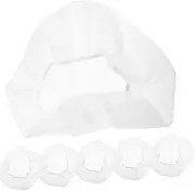 [SMASOLO] 6pcs Hat Has Cook Hats Men Chef Hats for Men Kitchen Hats Net Cap for Hair Chef Hat Costume Cooking Hat Chef Hats for Women Food Working Cap Cotton White