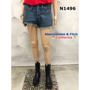 N1496 全新Abercrombie & Fitch牛仔短褲26腰不修邊個性破褲denim shorts