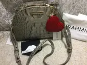 NWT 2 PCs BRAHMIN HEMLOCK LEAH LEATHER CROSSBODY BAG & CARNATION HEART sold out