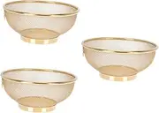 DOITOOL 3pcs Fine Mesh Strainer for Sink Rice Colander Stainless Steel Mesh Rice Washer Strainer Bowl