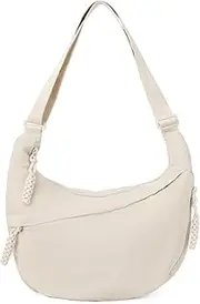 [Rungion] Hobo Bag for Women Men Crescent Shoulder Bag Retro Nylon Canvas Crossbody Bag Slouchy Corduroy Dumpling Bag Purse