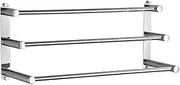 Towel Holder Stainless Steel 3 Tier Towel Bar Rack Wall Mounted Towel Holder for Kitchen Bathroom, 80cm Towel Rail Shelf