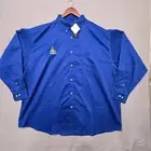 Blue Generation Blue Long Sleeve Button Up Shirt Teflon Coated Size 4XL