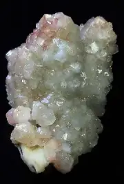 Apophyllite Cube on Coral Chalcedony Stick formation mineral