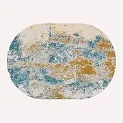 Nordic Design Washable Bedroom/Balcony/Living Room/Playroom Soft Area Rugs, 80x120cm Oval Washable Bedside Sofa Kitchen Floor Non Slip Carpet(3.9ft×5.9ft/120×180cm)