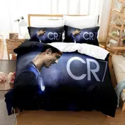 v2780 Bed Sheets Football Star CR Soccer Bedding Set Boys Girls Twin Queen Size Duvet Cover Pillowcase Bed Boys Adult Fashion Home Textileextile 3-Pie