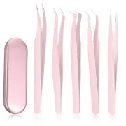 Chumia 5 Pcs Eyelash Extension Tweezers Volume Lash Tweezers Eyelash Extensio...