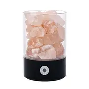USB 7 Colors Change Salt Lamp Air Purifier Night Light for Bedside Sleeping black