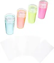 OFFIGAM 4sets Nail Art Stamper Nail Manicure Stampers Handles Easy Use Manicure Tools for Stunning Patterns Salon