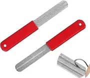 vcsjw Pack of 2 Fish Hook Sharpeners, Fishing Hook Grinder, Double-Sided Fishing Hook Sharpener, Portable with Handle and Hanging for Outdoor Fishing (Red)