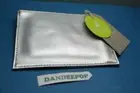 West Elm Silver Leather Zip Wristlet Wallet Accessory Case St. Jude With Tags