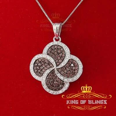 White 925 Sterling Silver Pendant Chocolate Shape with 3.0 ct Cubic Zirconia