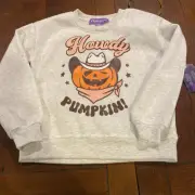 Violet Skye Girls Howdy Pumpkin Halloween Sweatshirt Western Rodeo Sz 10/12