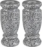 Afvarir Granite Cemetery Vase for Grave Markers, Headstone Memorial Flower Holder