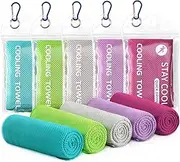 Cooling Towels - 5 Pack Gym Towels, Gym Towel for Working Out, Yoga Towel, Quick Dry Towel for Running, Camping, Fitness & More Activities