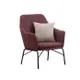 Boden-麥希亞紫紅色布沙發單人座椅/一人座沙發椅-贈抱枕