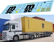 1/14 Stickers for MSC Container Trailer RC TBS127