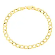 14K Yellow Gold 5.5mm Cuban Link Curb Chain Bracelet Mens Womens 7.5"