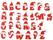 HOMSFOU 26Pcs Christmas Letter Patches for Clothing Repair Decorative Red Accessories for Jackets Pants and DIY Crafts Unique for Family and Friends