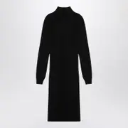 [Givenchy] Black Wool-blend Turtleneck Dress M Black