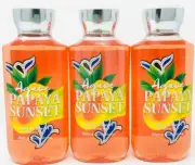 3 BATH & BODY WORKS AGAVE PAPAYA SUNSET SHOWER GEL BODY WASH 10 oz