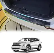 GZFLJMYAUTO Car Carbon Fiber Rear Bumper Protector, for Mitsubishi Outlander 2023 2024 2025 Accessories, Auto Parts Tailgate Back Trunk Door Sill Cover Scuff Plate Strip Guard Protection