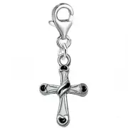 Clip on Cross Charm Pendant for Chains or Any Other Item on Which You Can Clip o