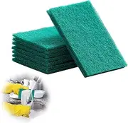 10er Pack Scour Pads Sponge Dish Scrubber Non-Scratch Green Reusable Household Scrub Pads for Kitchen and Dish Cleaning Tool