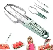 Watermelon Cutter Slicer Tool, 3-in-1 Stainless Steel Watermelon Popsicle Cutter,Watermelon Knife Fork,Melon and Fruit Slicer,Watermelon Cutter Shapes (Green, One Size)
