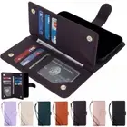 Flip Leather Wallet Card Holder Phone Case Cover For iPhone 16 Pro Max 13 8 7 12