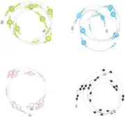 [HAPINARY] 4pcs Beaded Eyeglass Chain Straps Arcylic Glasses Neck Cord for Women Sunglasses Strap Eyeglass Neck Cord 4 Pack