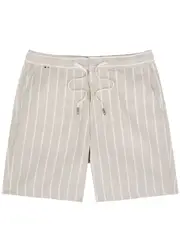 Boss Striped Linen-blend Shorts - Beige - 52 (W36 / XL) 52 (W36 / XL)