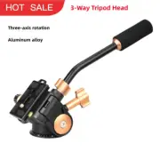 Q08S 3-Way Tripod Head Panoramic Head Pan Tilt with Quick Release Plate
