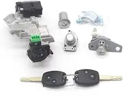Pizgear Complete Lock Set Ignition Switch Door Lock Barrel Trans 2 Keys with 46 CHIP, for Civic, 2006-2008 Car Door Lock(Complete Set)