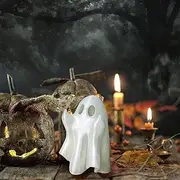 Resin Ghost Statue, Small Scary Halloween Ghost Sculpture Figurine, Rude Ghost Ornament for Home Office Decor, Display Collections