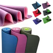 TPE Yoga Mat Exercise Fitness Gym Pilates Non Slip Dual Layer