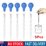 10ml Rubber Head Glass Dropper Graduated Scale Line Transfer Pipette Lab Tool 5x