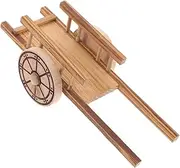 Kisangel Miniature Farm Trolley Model Vintage Wooden Cart Simulation for Desk Decor Bookshelf Display Garden Decoration and Model Collection